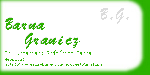 barna granicz business card